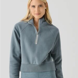 Vuori Restore hoodie sweatshirt 1/2 zip in Smoke Blue, NWT! Women’s Small
